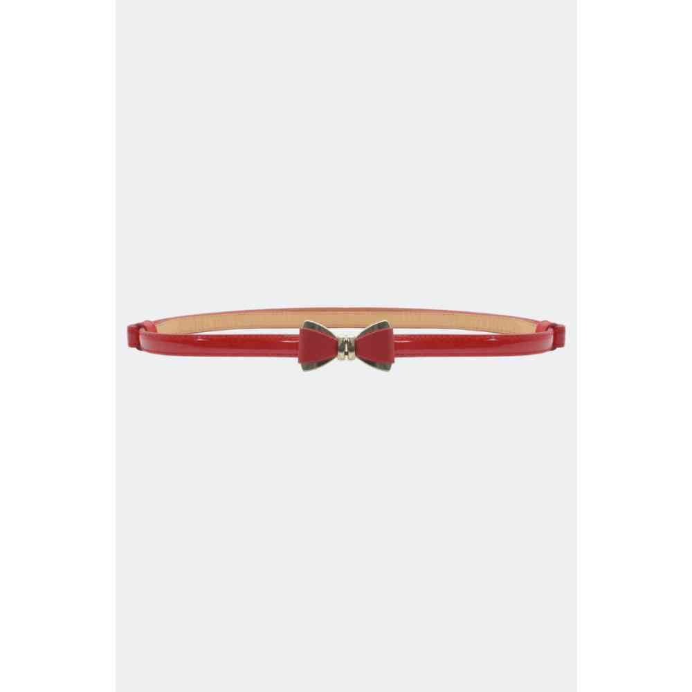 Voodoo Vixen - Red Bow Buckle Skinny Ceinture pour la taille - Rouge